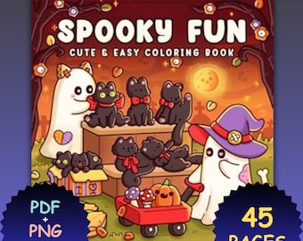 Halloween Coloring Book | 45 Spooky Coco Wyo Pages (PDF & PNG