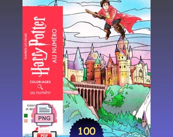 Harry Potter / Dibujos para colorear / Libro para colorear de Disney / PDF para colorear / Colorea por números / Libros para colorear para adultos / Libro para colorear - 100 páginas