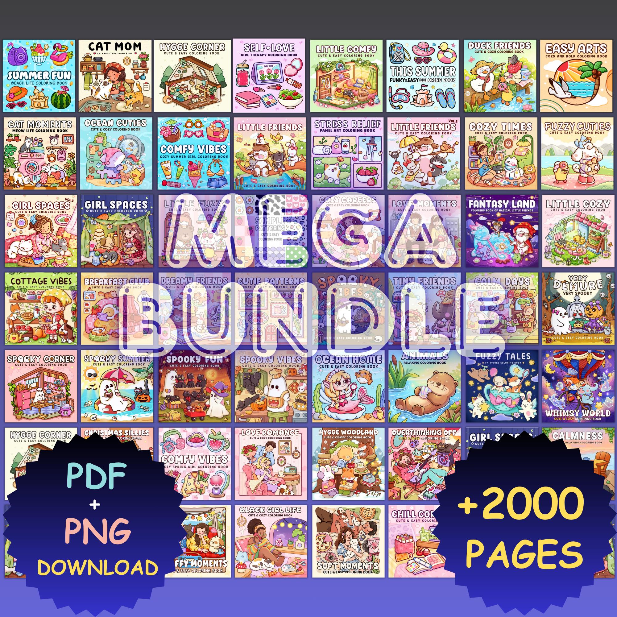 Cozy Coloring Book Bundle Over 2000 Printable Coloring Pages Adult…