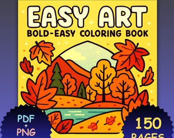 Kawaii Coloring Book: 150 Easy Art Pages (PDF + PNG Digital Download)