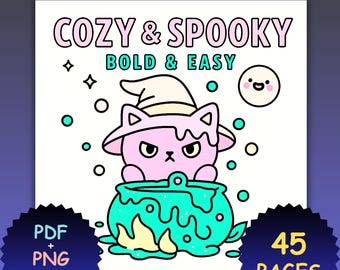 Halloween Coloring Book – Coco Wyo Spooky Art (PDF + PNG