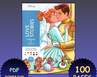Disney Love Stories Color By Number Book | 100 Pages (Digital Download)