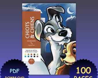 Chiots et chiens / Coloriage / Disney Coloring Book / Pdf Coloring / Color by Number / Adult Coloring Books / Book Colored