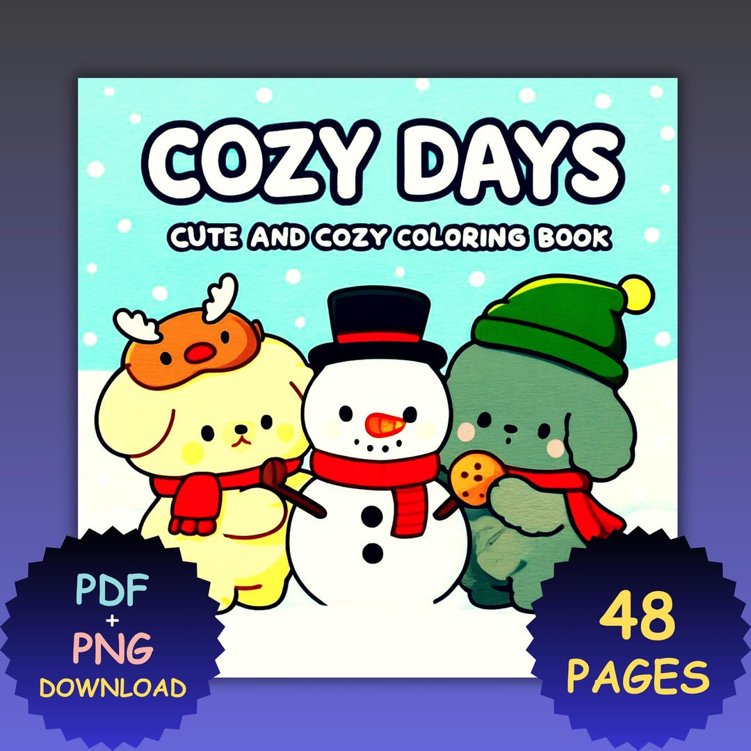 Cozy Days Coloring Book for Adults – Coco Wyo Style (PDF + PNG) - Etsy