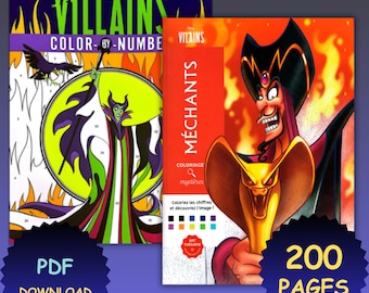 Villain Mystery Coloring Book, Color by Numbers, Adult Kids PDF (200 Pages)