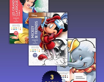 Mystery Coloring By Number Bundle Disney, Pack x 3, Coloring Books, By Number, Les grands Classiques, Mickey & Friends, Babies de Película