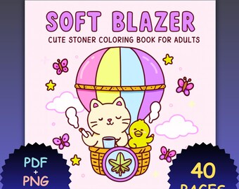 Kawaii Stoner Coloring Book for Adults – 40 Fun Pages (PDF + PNG)