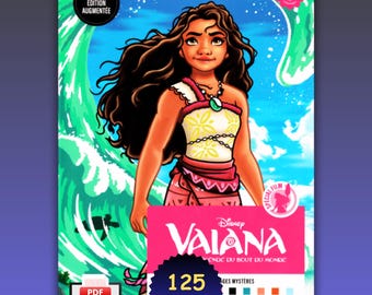 Libro para colorear Vaiana Tomo 2, páginas con números misteriosos, imprimible para Procreate (125 páginas)