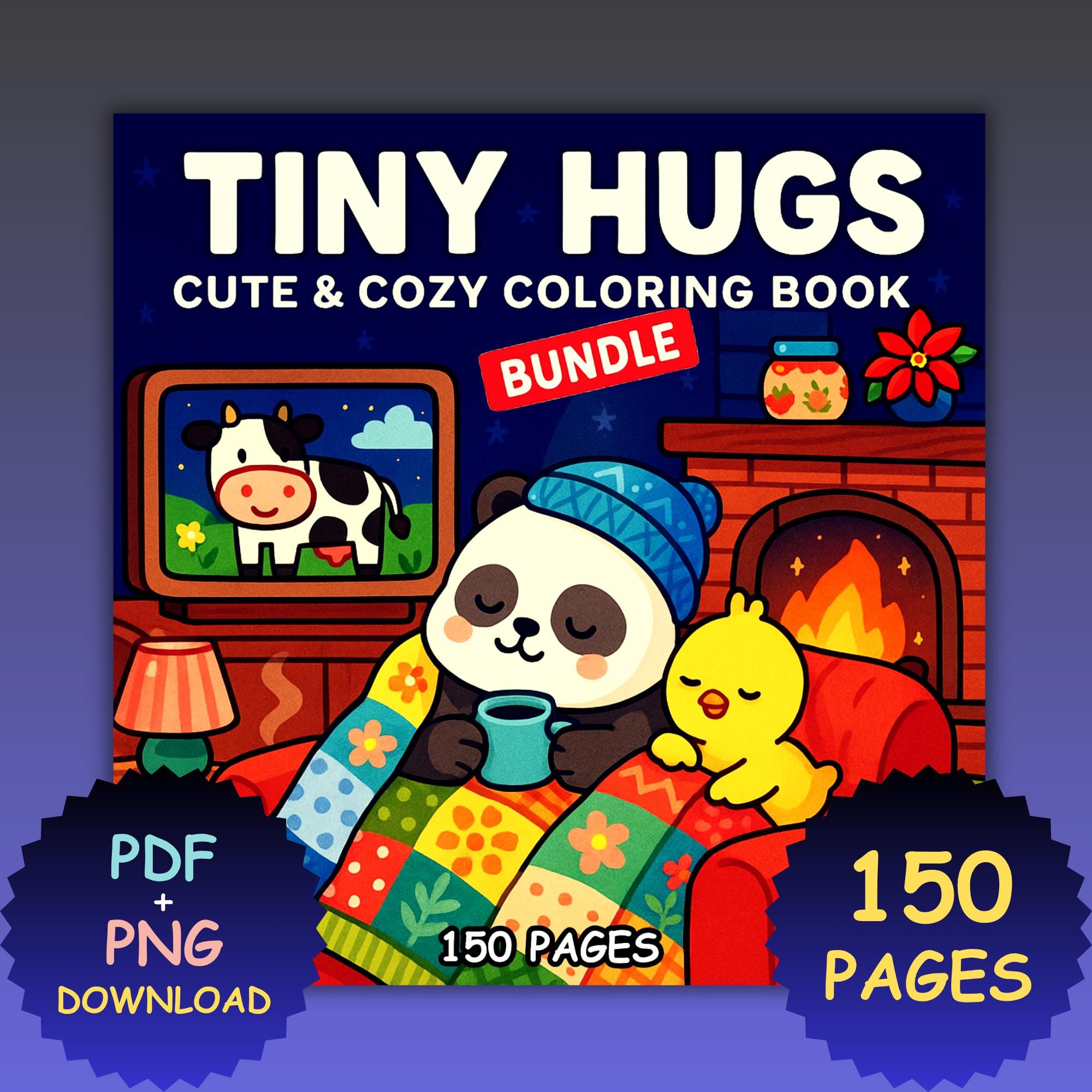 Tiny Hugs Coloring Book by Coco Wyo â 150 Cozy Scenes PDF + PNG Digital Coloring Pages for Relaxation