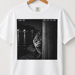 Camiseta divertida con la frase "Bass captada por la cámara", camiseta de pesca de lobina negra, regalo divertido para pescadores, camiseta vintage de peces, camiseta de pescador.