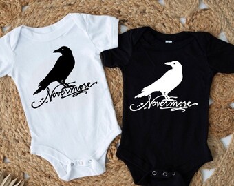 Nevermore Baby Bodysuit Neutral Baby Poe Shirt Baby Shower Birthday Gift Poem Quote Boy Girl