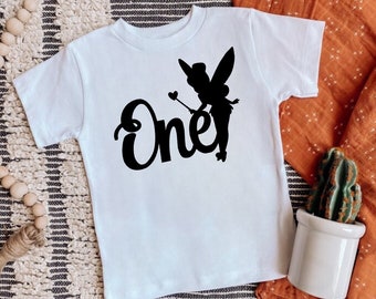 Fairy First Birthday “One” Baby Bodysuit or Shirt - Tinkerbell Girl’s Cake Smash Party Top