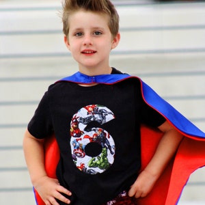 Heroes Birthday Shirt Superhero Kids Party Top Boys Gift image 1
