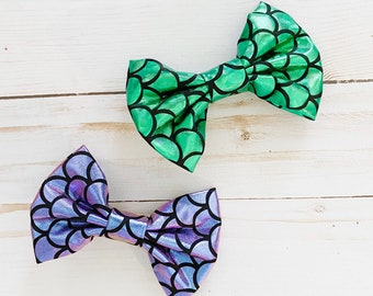 Mermaid Hair Bow - The Little Mermaid Inspired Hair Clip Bows - Toddler, Tweens, Teens Adults 4” Hair Accessories