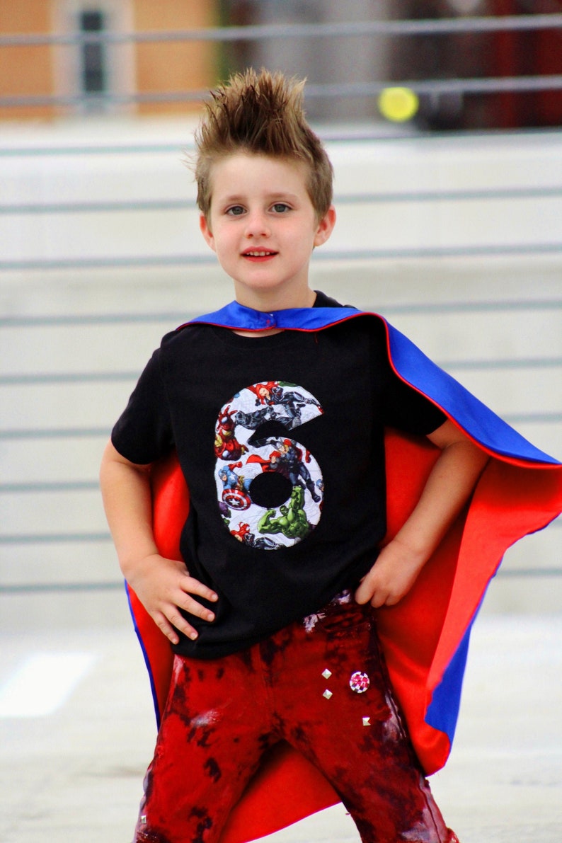Heroes Birthday Shirt Superhero Kids Party Top Boys Gift image 1