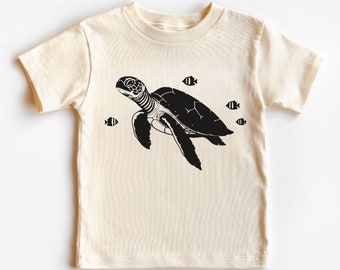 Sea Life Shirt Toddler Kids Babies Tweens Teens Ocean Animals Turtle Shark Dolphin Top Birthday Gift Summer Neutral Beach Boys Girls