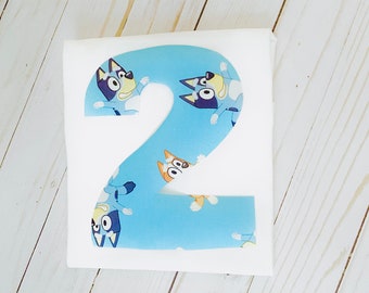 Blue Puppy Inspired Birthday Party Top Dog Number Shirt For Little Boys
