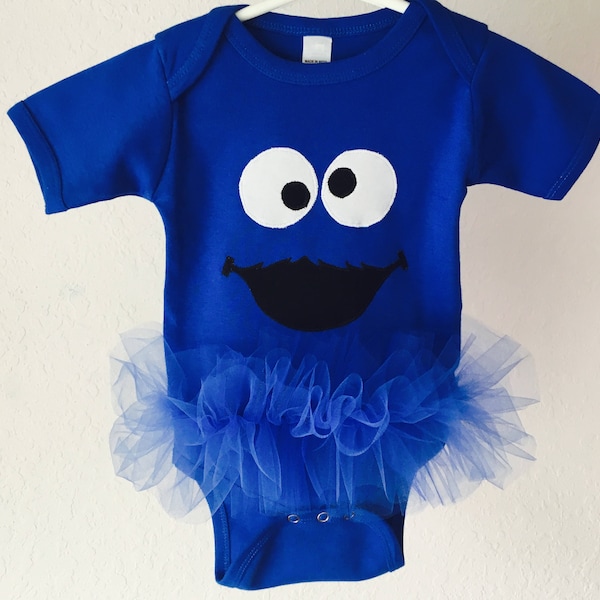 Blue Monster Inspired Tutu Bodysuit Blue Street Monster Toddler Baby Girl Birthday Girl Costume Dress Up