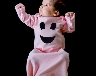 Pink Ghost Baby Gown Spooky Baby Clothing Halloween Light Pink Costume Newborn Fall Coming Home Outfit Girl
