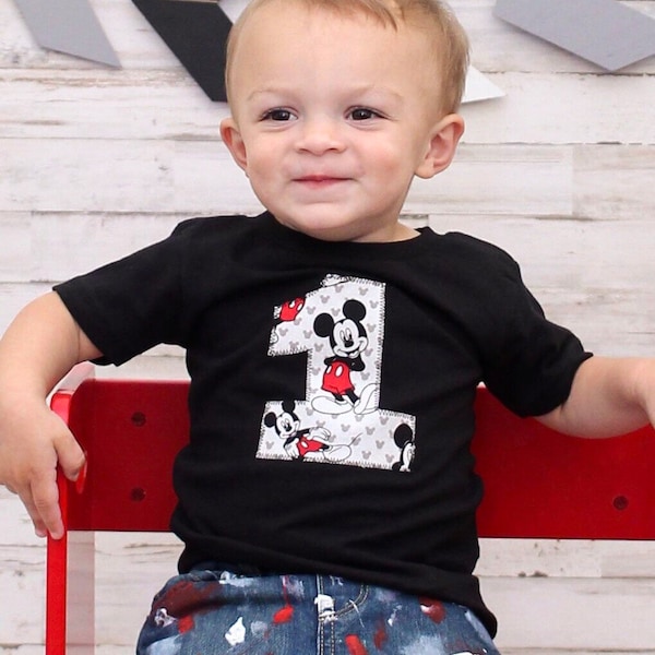 Mouse Inspired Birthday Party Top Number Shirt For Little Boys