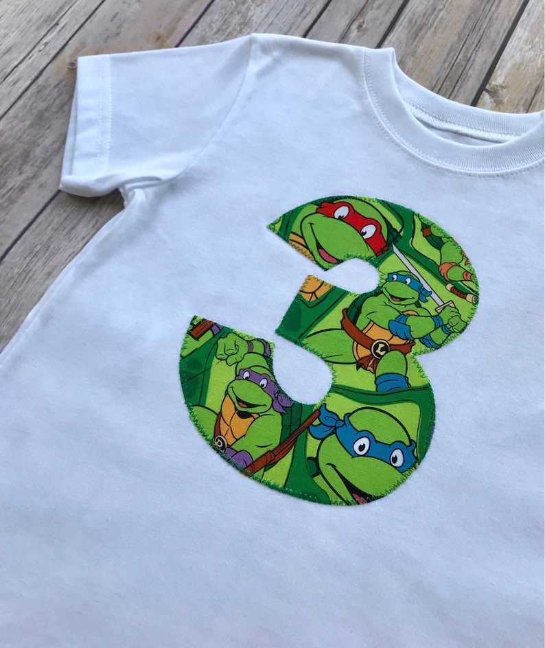 Superhero Turtles Birthday Shirt Kids Boys Girls Superhero Number Party Top image 3