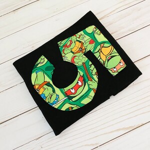 Superhero Turtles Birthday Shirt Kids Boys Girls Superhero Number Party Top image 6