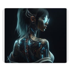 Cyberpunk Aesthetic Mouse Pad, Futuristic Desk Mat, Tech Lover Gift, Gaming Accessory, Office Decor, Computer Mouse Pad