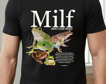 Maglietta MILF Man I Love Frogs, regalo divertente per gli amanti delle rane, maglietta con grafica accattivante e rana, maglietta con rana, amante degli anfibi carini, maglietta con rana meme, maglietta con rana Y2K