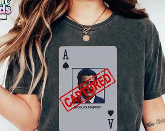 Maglietta di tendenza Trump Maduro catturato dal vivo, Maglietta Game Over, Crisi del Venezuela 2026, Meme di Maduro, Anti Nicolas Maduro, Libertà venezuelana
