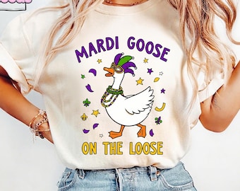 Mardi Gras 2026 Shirt,Louisiana Mardi Gras Shirt,Mardi Gras Celebration Shirt,Mardi Gras Tee,Festive Mardi Clothes,Mardi Gras Goose Shirt