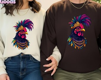 Mardi Gras 2026 Shirt,Louisiana Mardi Gras Shirt,Mardi Gras Celebration Tee,Mardi Gras Shirt,Festive Mardi Clothes,Mardi Gras Chicken Shirt