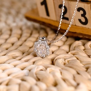 IGI Certificated Radiant Lab Grown Diamond Pendant, Solid Gold Solitaire Necklace, Layering Necklace, Bridal Necklace, Anniversary Gift