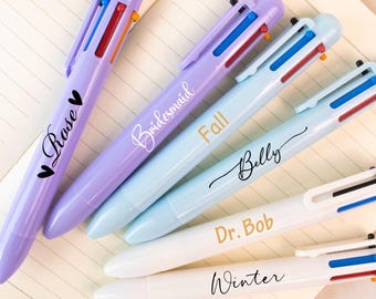 Personalized 6-in-1 Multicolor Pen: Custom Macaron Ballpoint Gift
