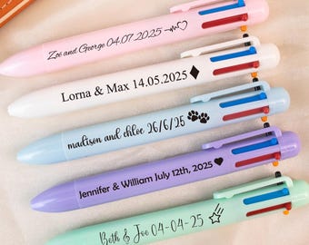 Personalized 6-in-1 Multi-Color Ballpoint Pen | Custom Name Pen Gift | Teacher Graduation Gift | Coworker Gift | Gift for Her