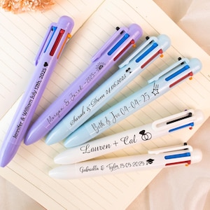 Personalized Multi-Color Pen – Custom Name Wedding Favors, Bridesmaid Gifts, Couple Anniversary Gift, Birthday Present for Her