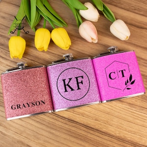 Personalized Bling Flask: Rhinestone Bachelorette Party Favor