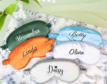 Personalized Sleep Masks Custom Silky Satin Mask Bridal Gift-Bridesmaid Eye Mask Bachelorette  Maid of Honor Proposal Gifts