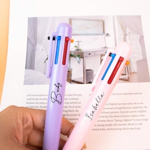 Customizable 6 in 1 Ballpoint Pen with Colorful Clip,Perfect for Wedding Guest Books, Favors and Personalized Gifts