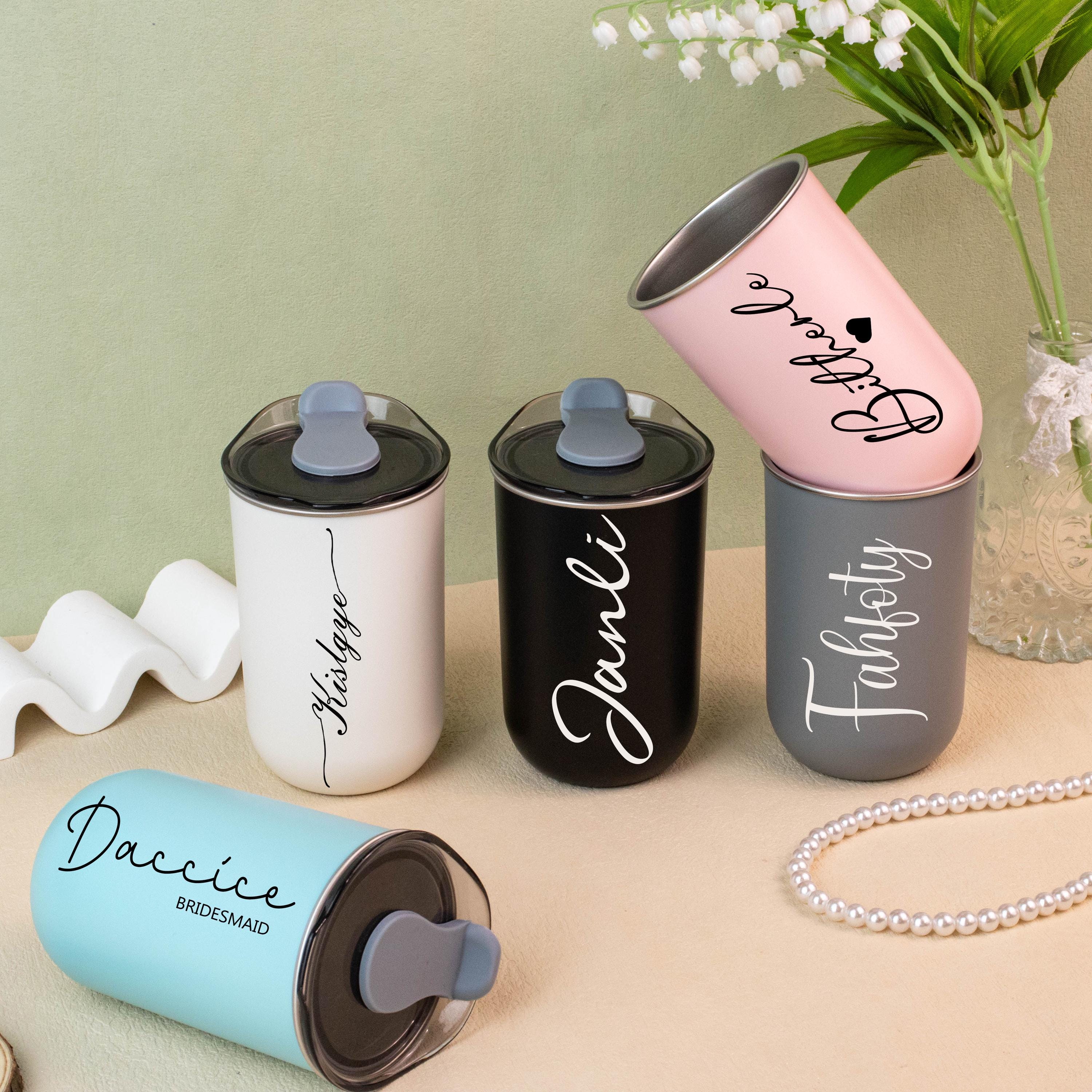 Personalized Stainless Steel Tumbler | Custom Name Bridesmaid Gift ...