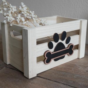 小型犬用おもちゃ箱 木製収納トート ペット用おもちゃバスケット おもちゃ箱 ペット愛好家へのギフト