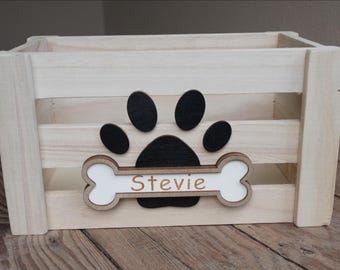 Handmade Wooden Pet Toy Box | Personalized Dog Storage Crate