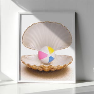 Coastal Wall Art, Seashells Print, Digital Art Download, Summer Art Print, Beach House Decor