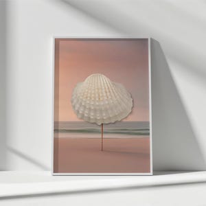 Coastal Wall Art, Seashells Print, Digital Art Download, Trendy Beach House Decor