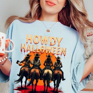 Funny Cowgirl Halloween Shirt, Retro Western Halloween Girls Shirt, Spooky Season Shirt,  Old Country Halloween, Halloween Cool Girls