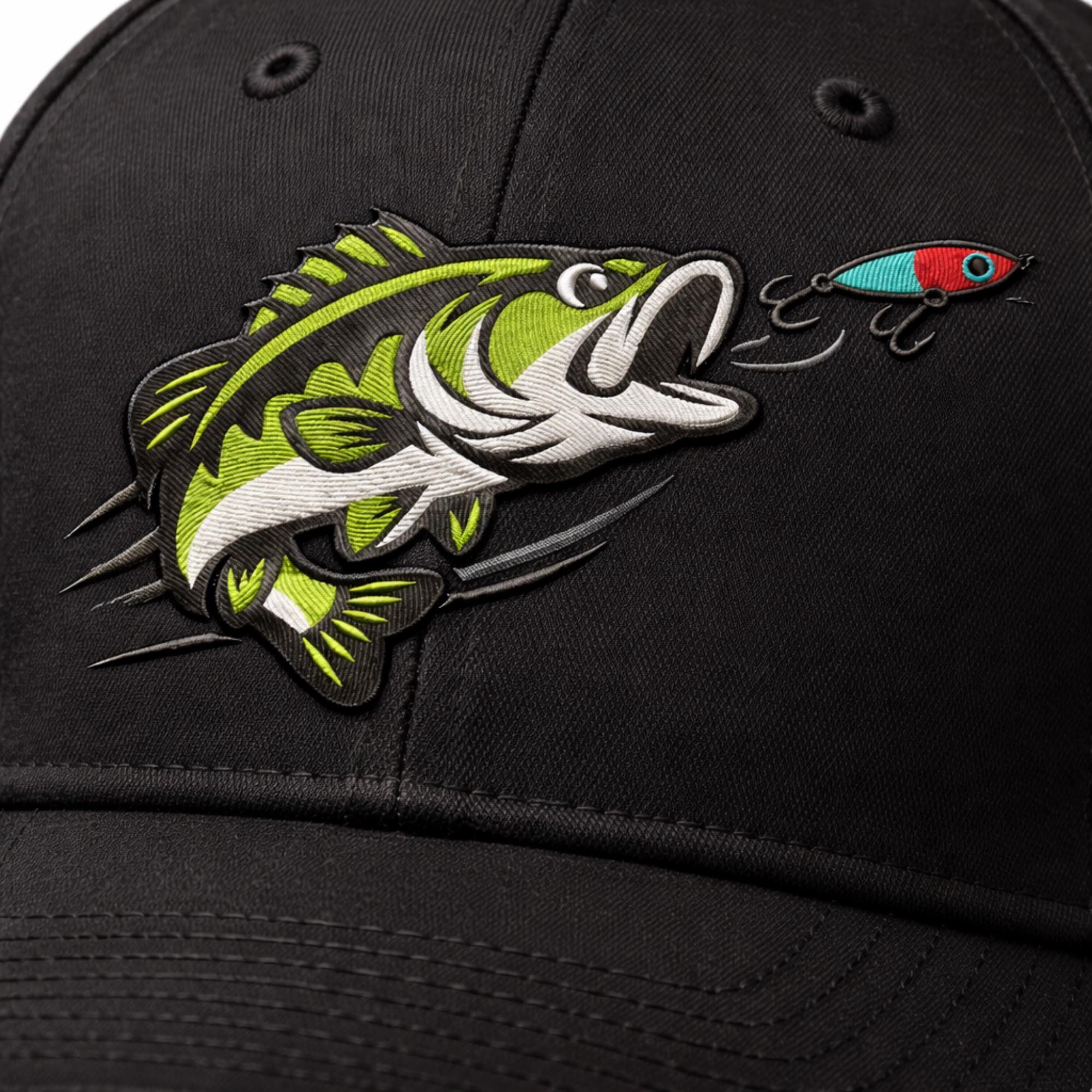 Bass Fishing Embroidery Design File | Largemouth Bass Machine ...