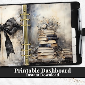 Vintage Bücher Printable Planner PDF in Happy Planner TUL A5 A6 B6 Personal Pocket US Letter und A4 Instant Download