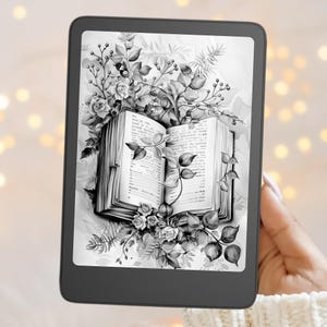 Skärmsläckare med bokälskarens vibe, digital nedladdning av Kindle-låsskärm, grundläggande Paperwhite Oasis-tillbehör, bakgrundsbild på e-läsare, Kindle-omslag