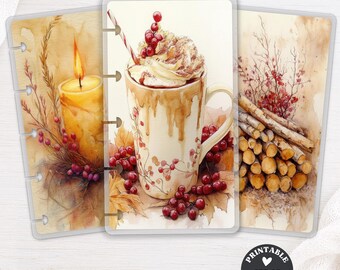 Cranberry Cocoa Printable Bookmark Set for Happy Planner and TUL Discbound, Autumn Planner Insert Page Marker PDF Digital Download 151