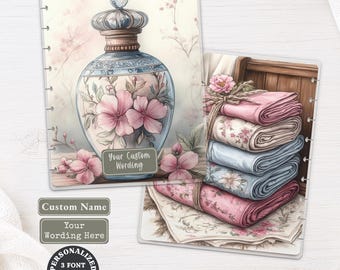 Floral Perfume Personalized Planner Dashboard | Happy Planner, TUL, Ring Planner | Vintage Custom Name Laminated Divider 017
