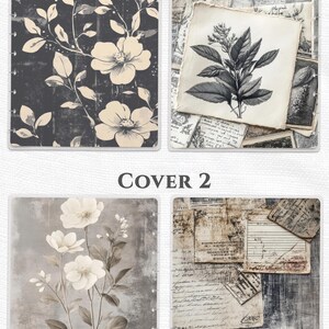 Vintage Botanical Planner Cover Printable PDF for Happy Planner TUL Erin Condren 7x9 A4 US Letter Instant Download image 2